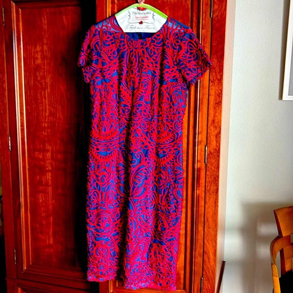 Red & blue dress